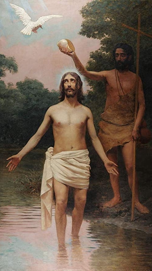 Jose Ferraz de Allmeida 1850-1899 Bra  Jesu Taufe  Lukas 3, 21-22