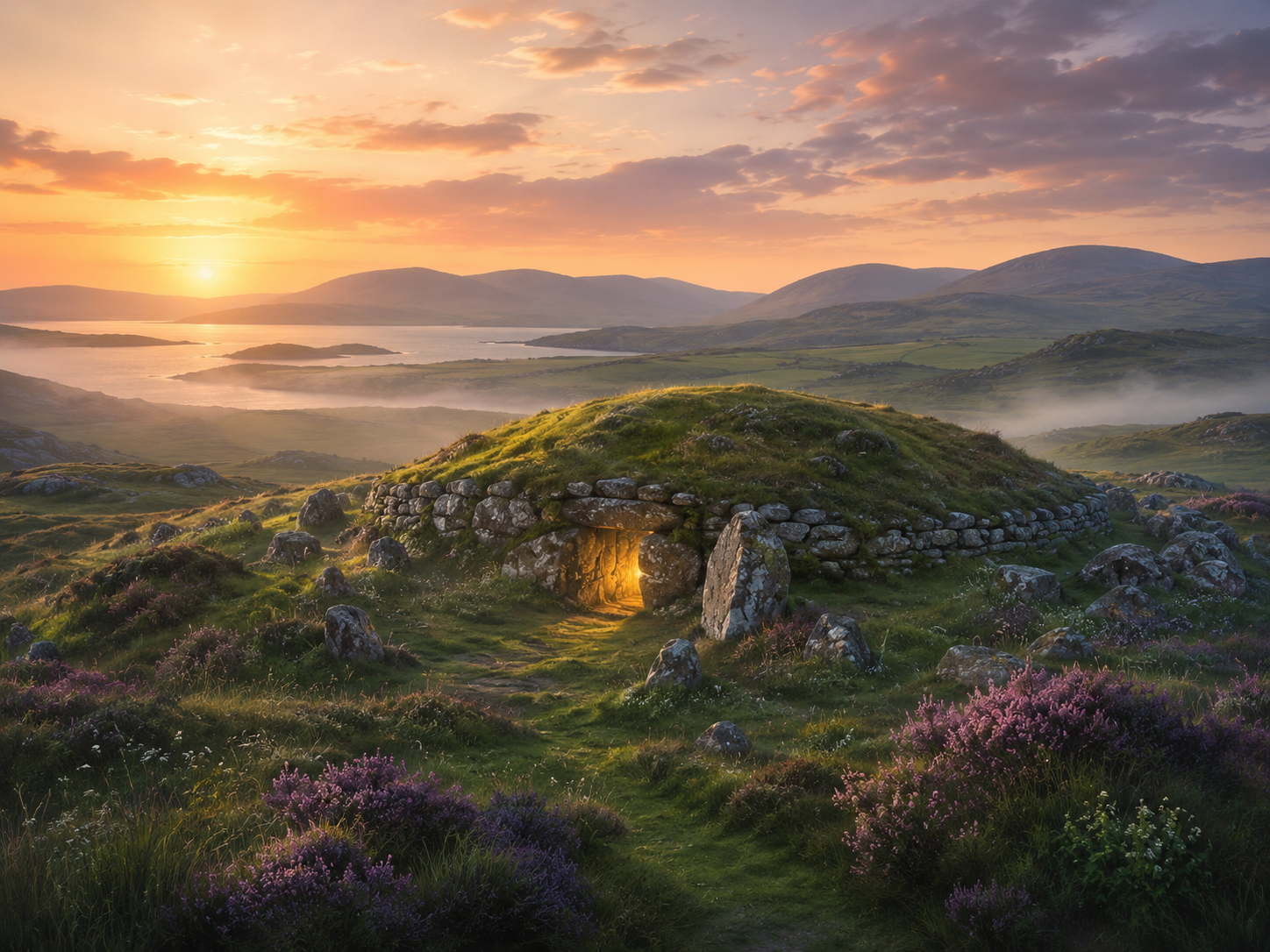 Feenh&uuml;gel in einer irischen Landschaft